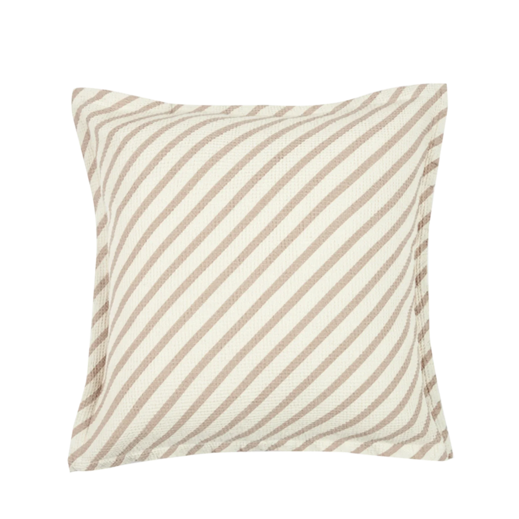 * Nobodinoz Landscape Wafel Vierkant Kussen 45x45cm | Stripes Natural