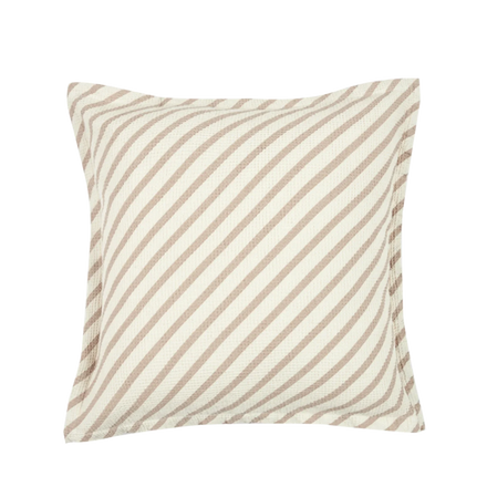 * Nobodinoz Landscape Wafel Vierkant Kussen 45x45cm | Stripes Natural