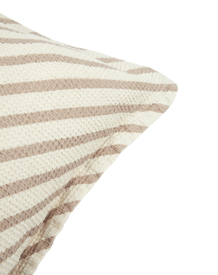 * Nobodinoz Landscape Wafel Vierkant Kussen 45x45cm | Stripes Natural
