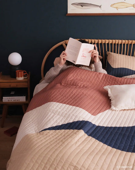 *  Nobodinoz Landscape Eenpersoons Dekbed Quilt 142x235cm | Blue Canyon