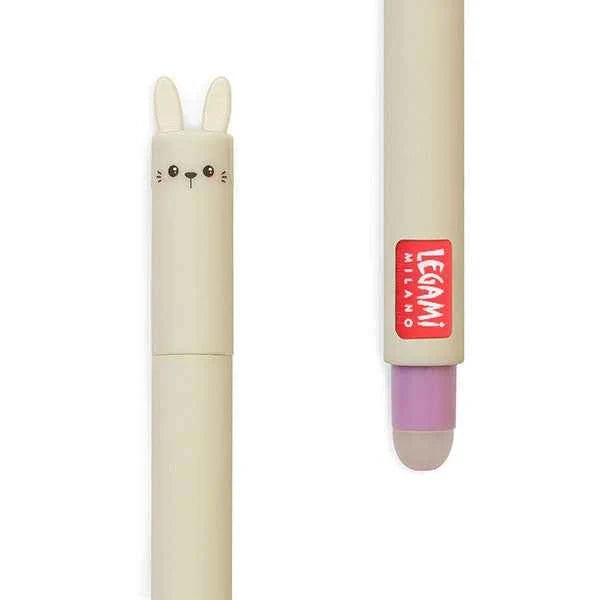Legami uitwisbare gelpen Bunny in paarse inkt met wisbolletje achteraan de pen, handig voor school