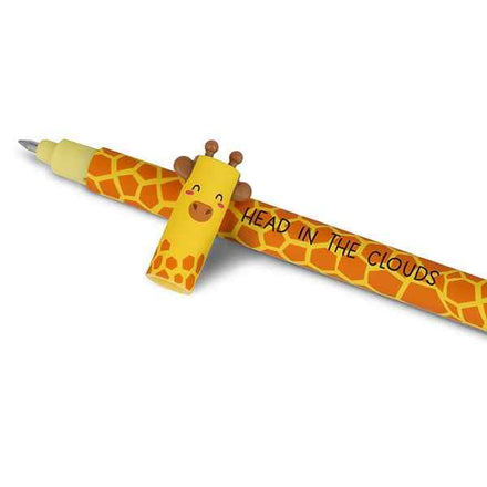Legami uitwisbare gelpen Giraffe in zwarte inkt met wisbolletje achteraan de pen, handig voor school
