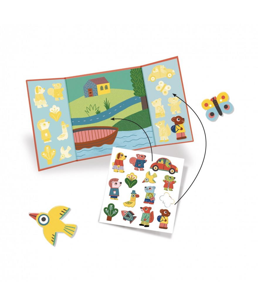 Djeco Set Herbruikbare Stickers | Dieren