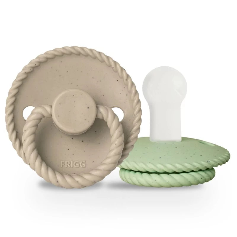 Frigg Mini Mocha Latex Fopspeen 0+M Ronde Duo Pack | Cappuccino / Matcha Latte