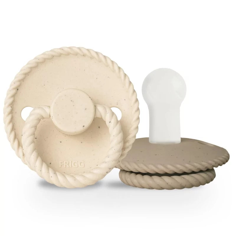 Frigg Mini Mocha Latex Fopspeen 0+M Ronde Duo Pack | Vanilla Cream Cappuccino