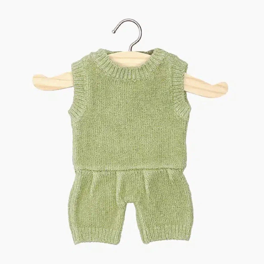 Minikane Poppenkleertjes Orlando Knitted Romper | Vert Sauge