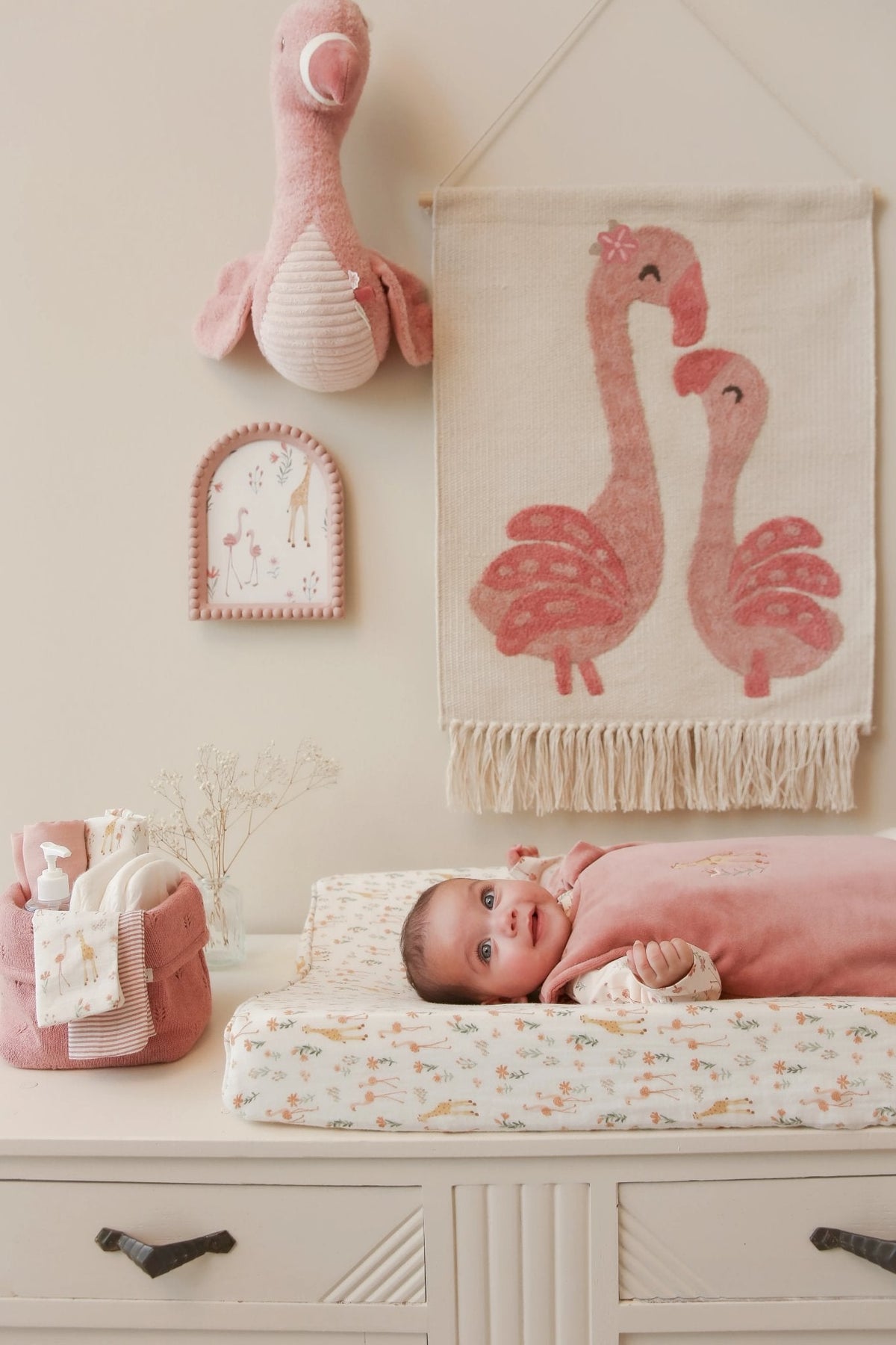 Little Dutch Washandjes Set Blooming Safari, Roze