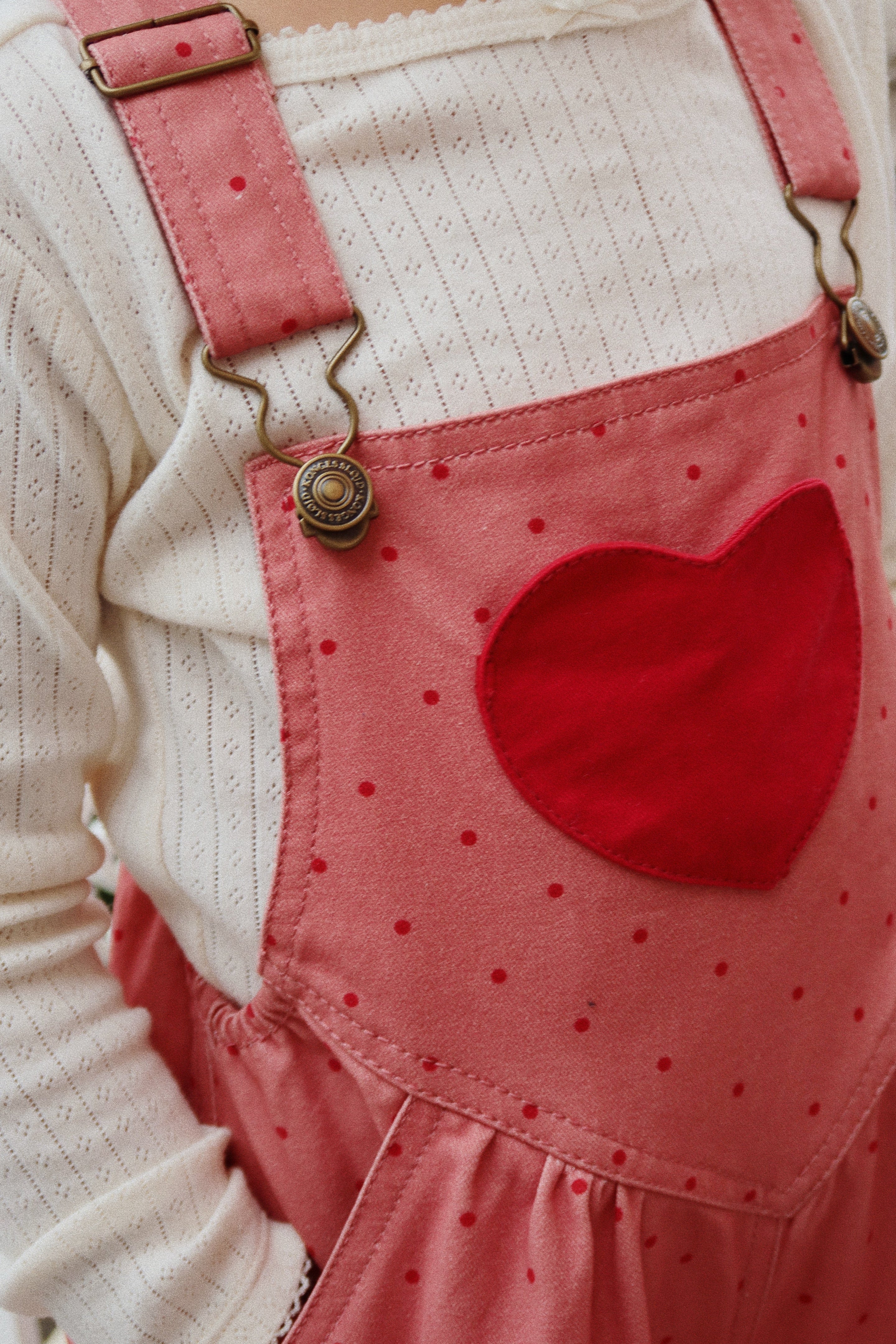 Konges Sløjd Nola Heart Overalls Gots | Mahogany Dot