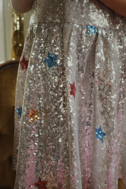 Konges Sløjd Starla Star Dust Jurkje | Star Sequin Silver