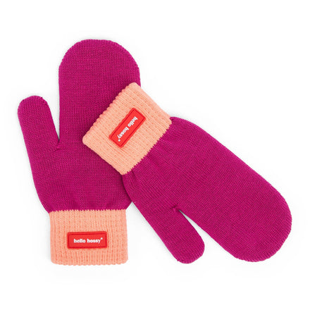 Hello Hossy wanten Hotty Purple, fuchsia gebreide wanten