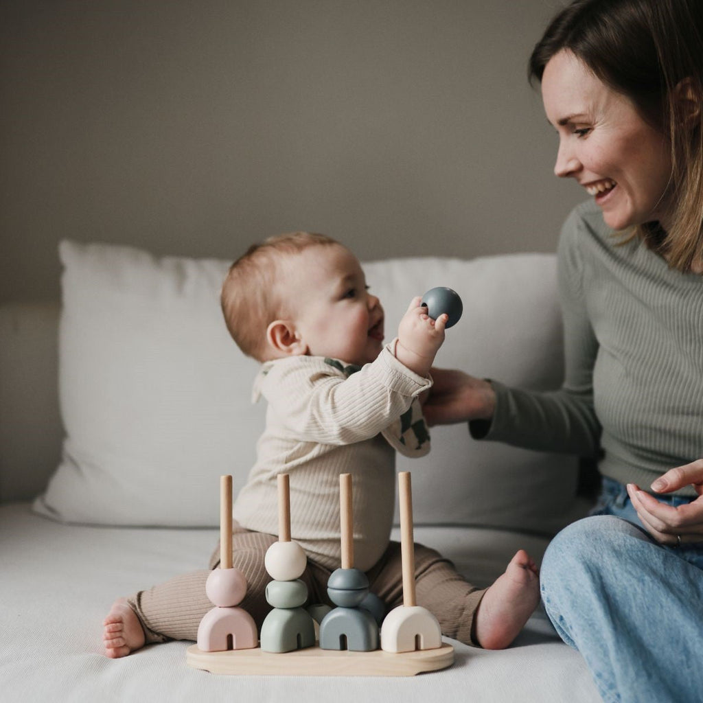 Mushie Houten Stapelspeelgoed Verschillende Vormen