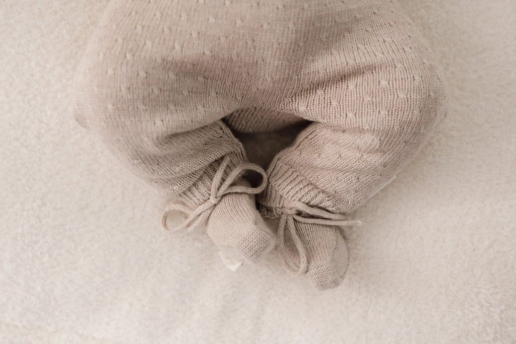 Little Dutch Gebreide Slofjes Soft  | Beige Melee