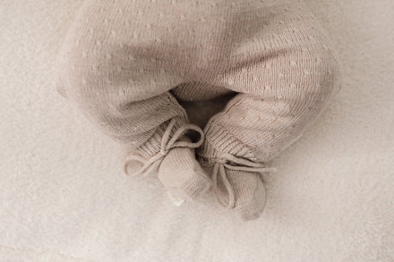 Little Dutch Gebreide Slofjes Soft  | Beige Melee