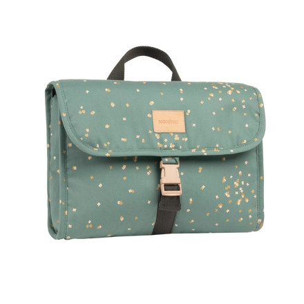 * Nobodinoz Get Ready Waterproof Pre School Bag 32.5x29x10cm | Gold Confetti Magic Green