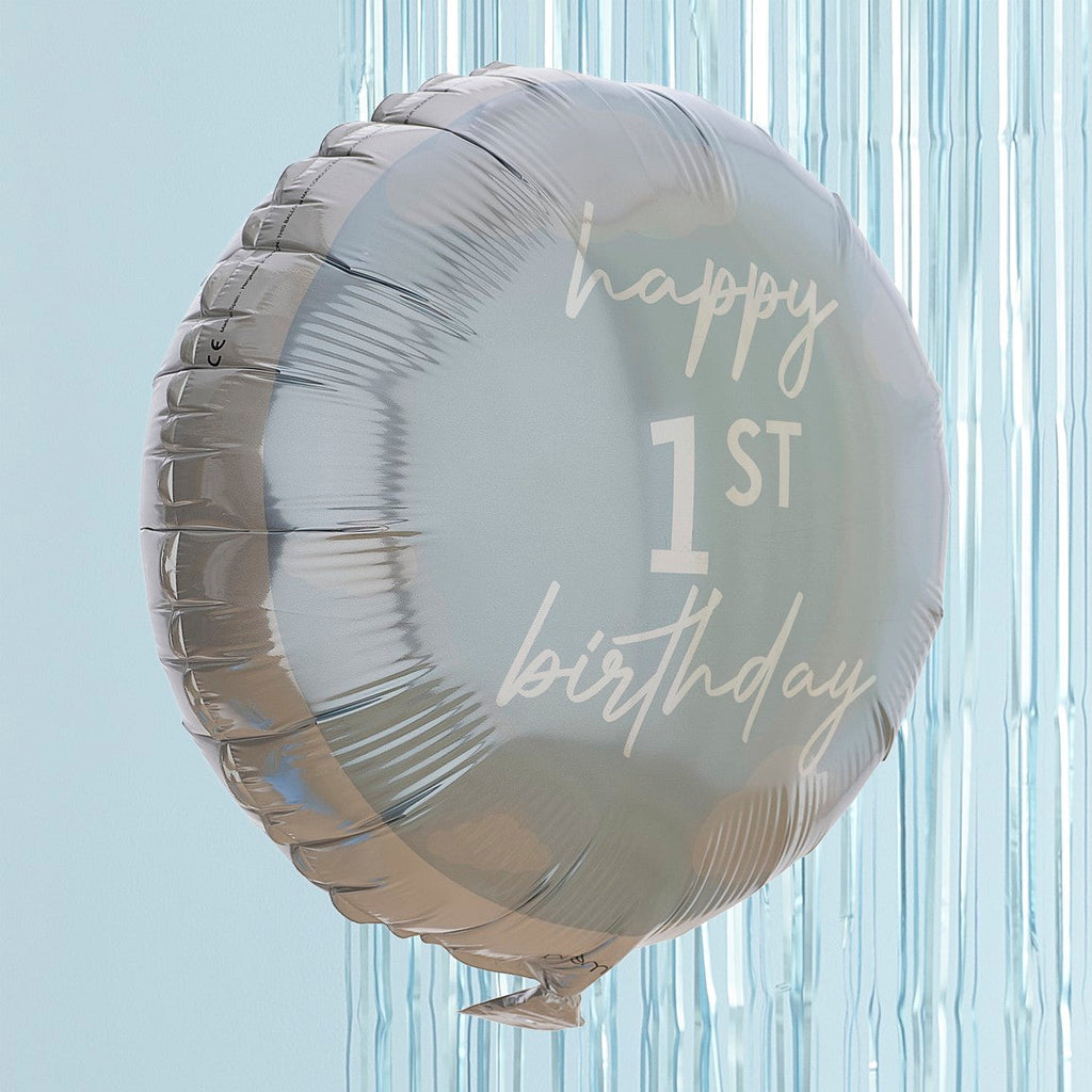 Ginger Ray 'Happy 1st Birthday' Blauwe Folie Ballon | 43 cm