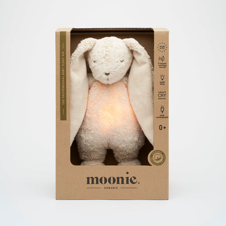 Moonie 2.0 upgrade - Knuffel Hartslag en Licht | Bunny Sand - Biologisch katoen