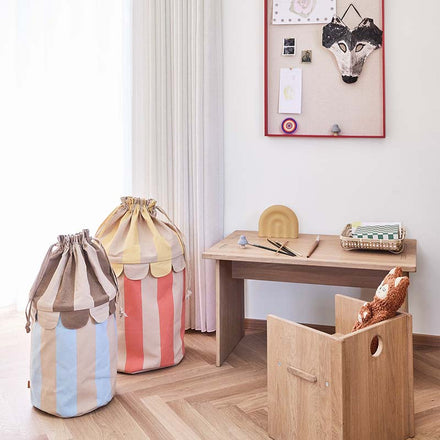 OYOY Set van 2 Opbergmanden Sage | Ijsblauw / Rood