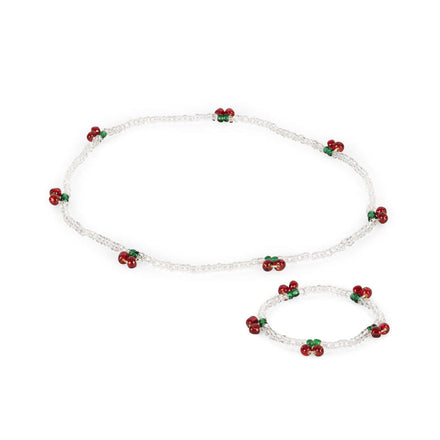 * Konges Sløjd Pearly Cherry Ketting & Armband | Red / Glitter