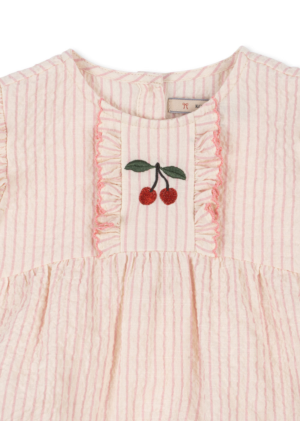 Konges Sløjd Ellie Frill Romper | Peony Stripe