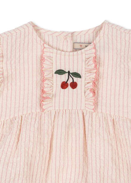 Konges Sløjd Ellie Frill Romper | Peony Stripe