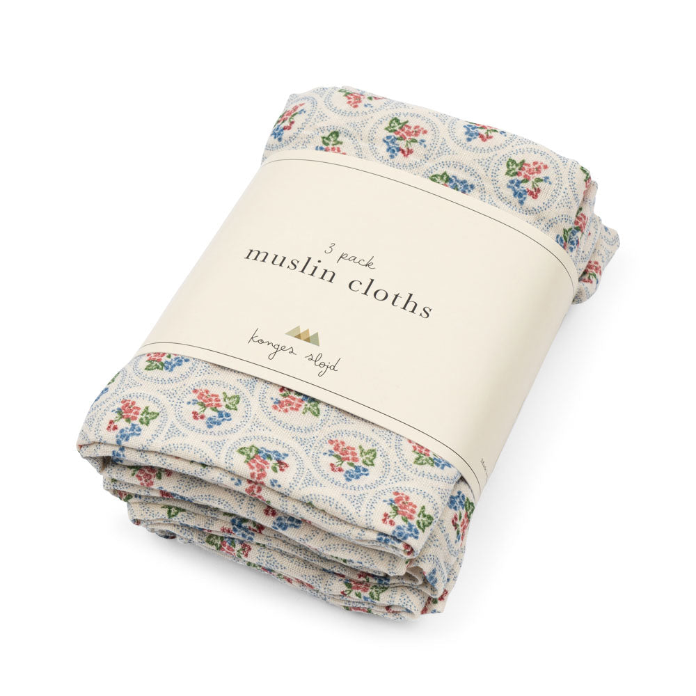 Konges Sløjd 3 Stuks Hydrofiele Doek Gots | Verona Blues