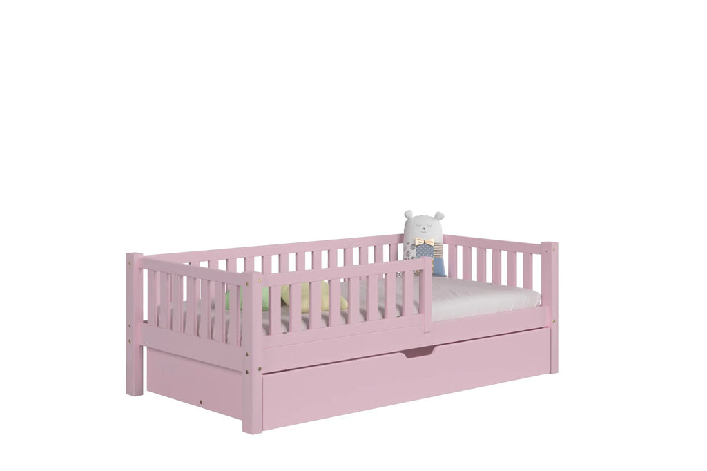 De Gele Flamingo Barcelona | Eénpersoonsbed met lade voor matras 90x200cm