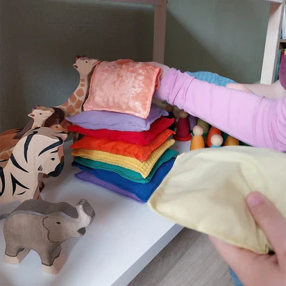 Pit & Play Regenboog Pittenzakjes Set 6 | Stapelstein Pastel