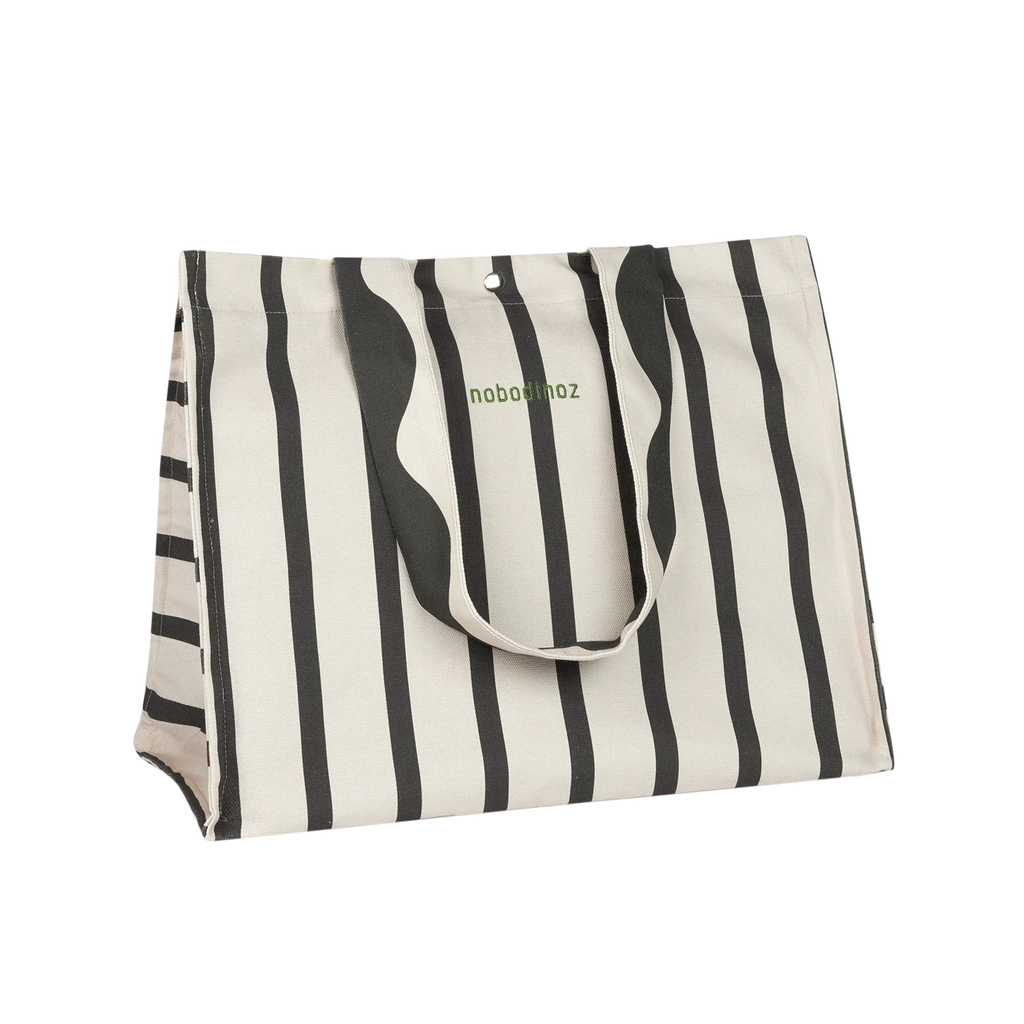 * Nobodinoz Portofino Maxi Bag Beachbag 45x37x21cm | Black Stripes