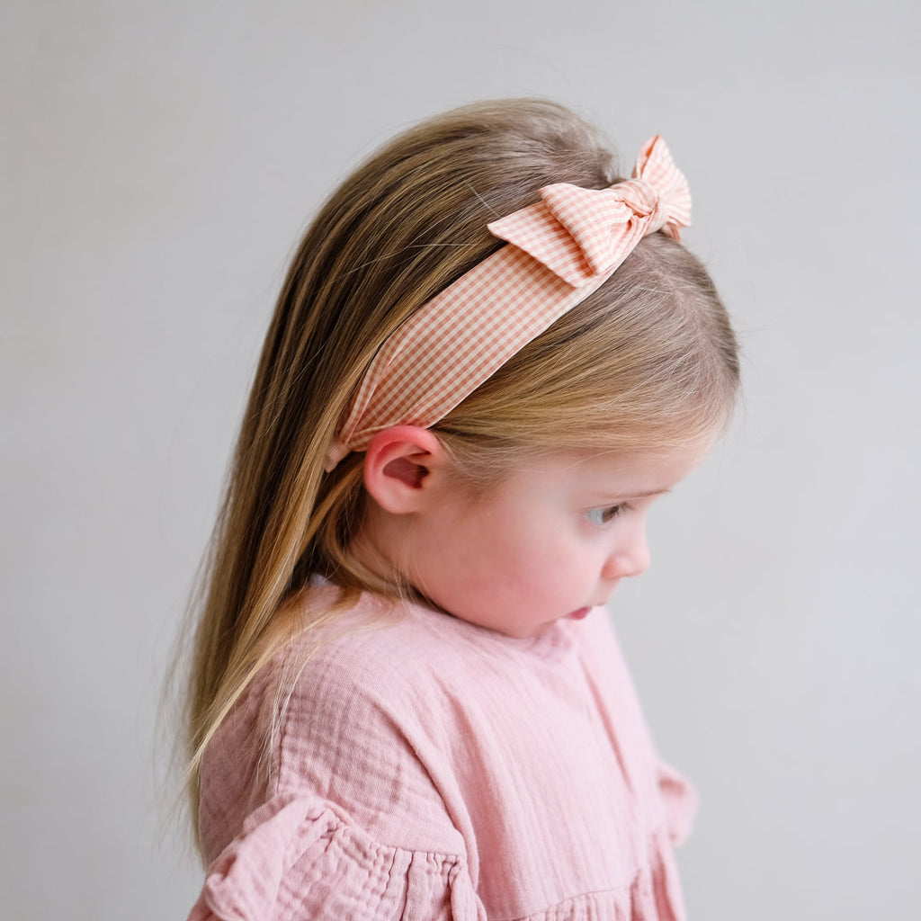 Mimi & Lula Diadeem | Peach Gingham Edie Bow Alice