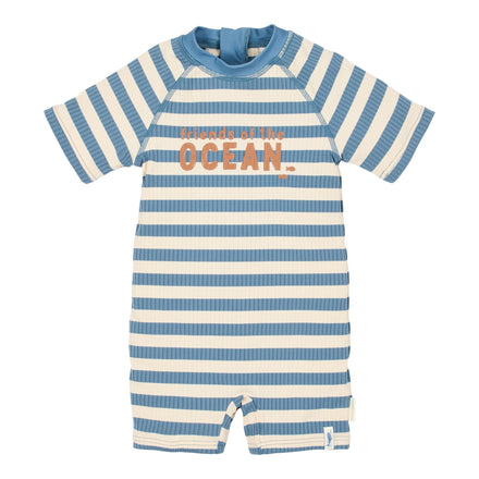 Little Dutch UV Zwempak Korte Mouwen | Ocean Blue Stripes