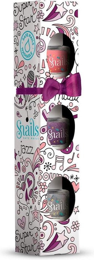 Snails Set 3 Mini Nagellakjes Afwasbaar | Music New *