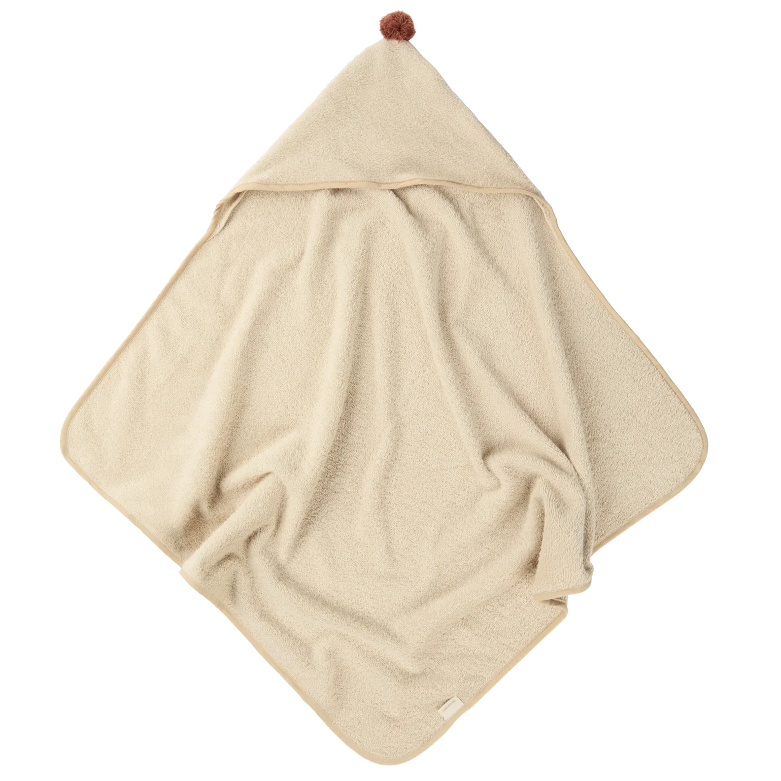 * Nobodinoz So Cute Badcape Met Pompom Organisch Katoen | Almond