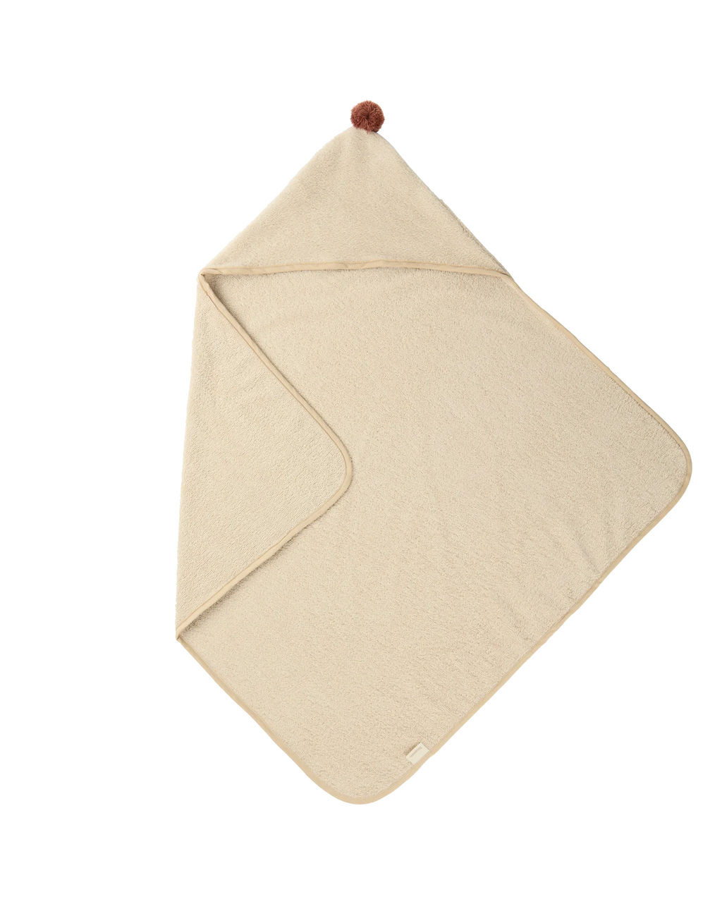 * Nobodinoz So Cute Badcape Met Pompom Organisch Katoen | Almond