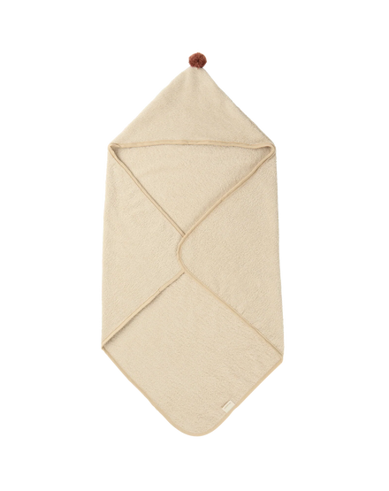 * Nobodinoz So Cute Badcape Met Pompom Organisch Katoen | Almond