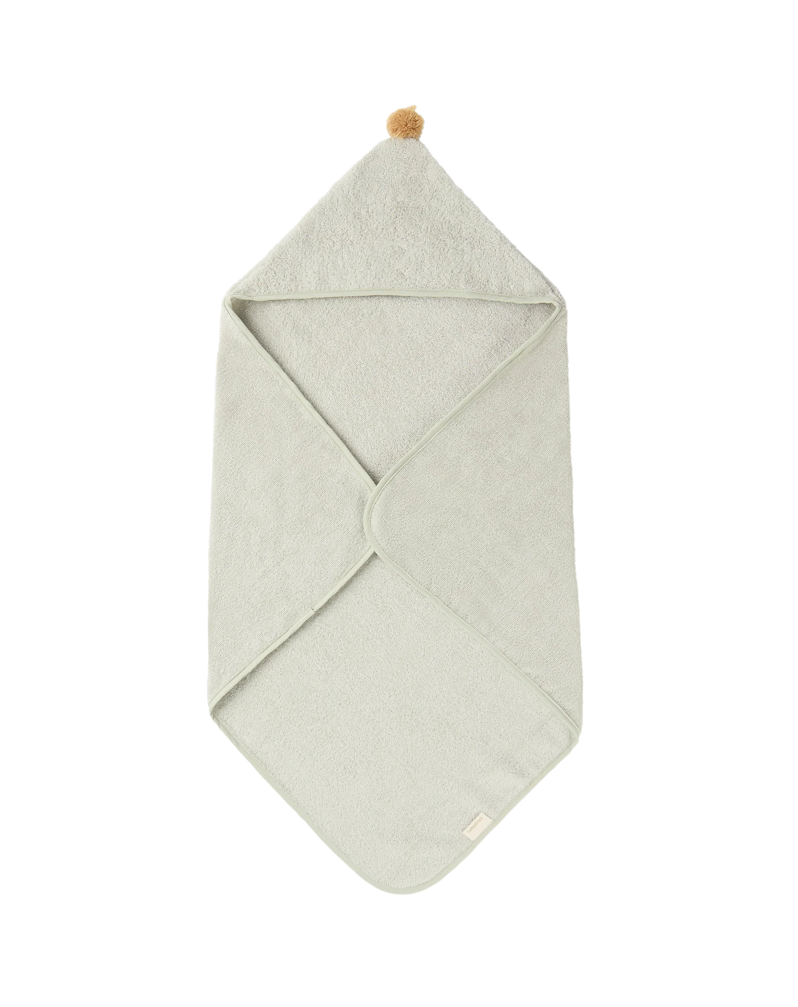 * Nobodinoz So Cute Badcape Met Pompom Organisch Katoen | Sage Green