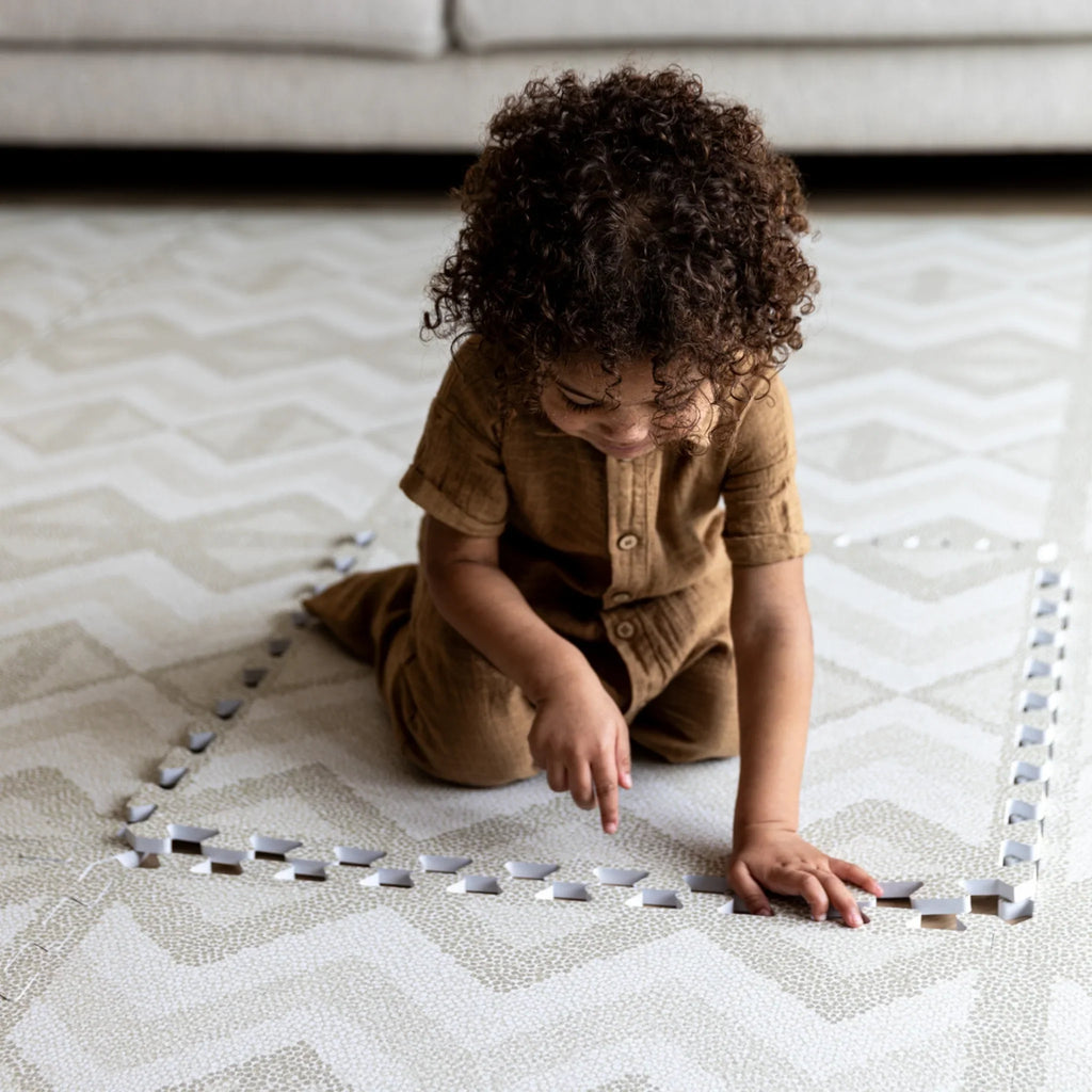 Eeveve Speeltapijt Foam Puzzel | Kilim Feather Grey