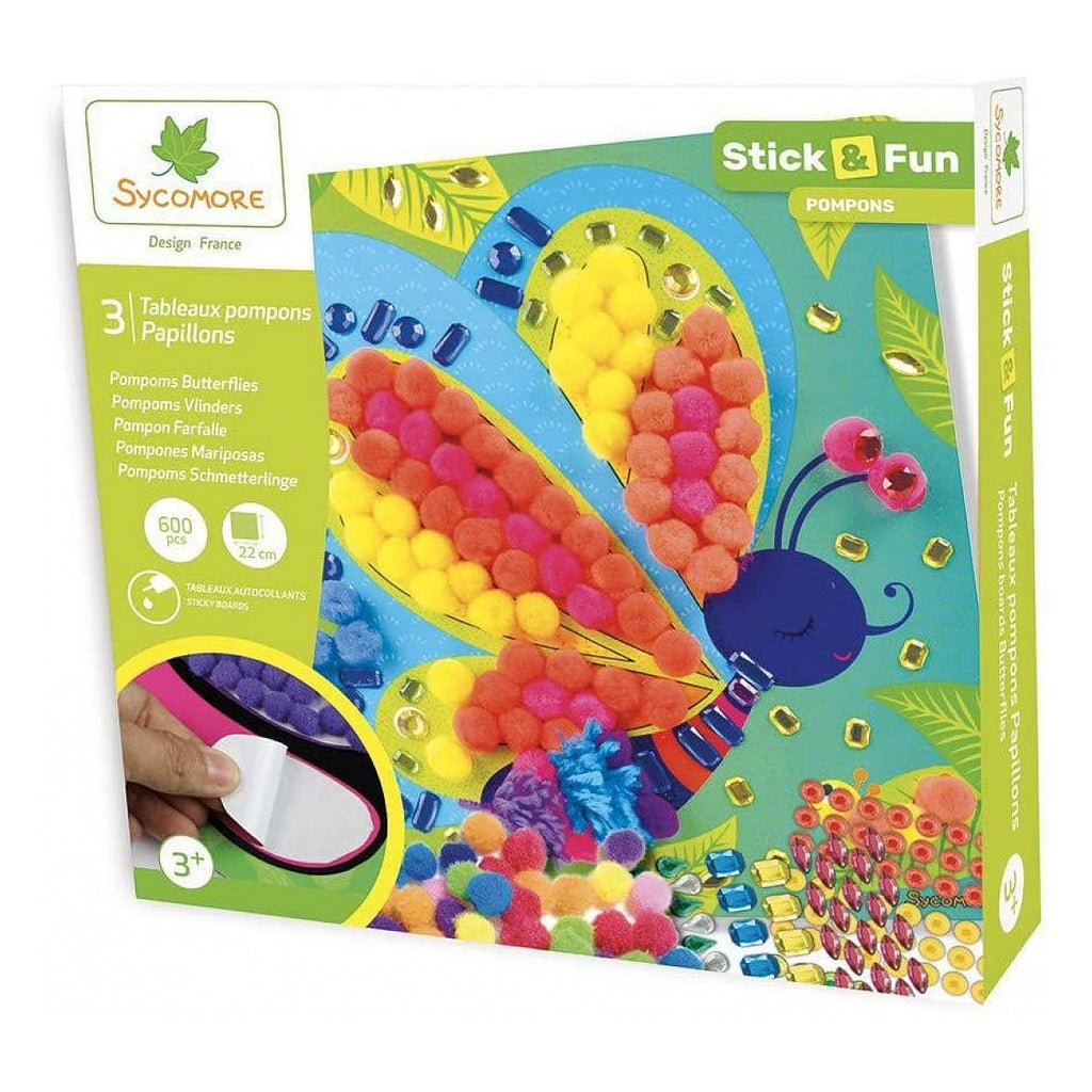 Sycomore Stick & Fun Pompons Vlinders in de verpakking