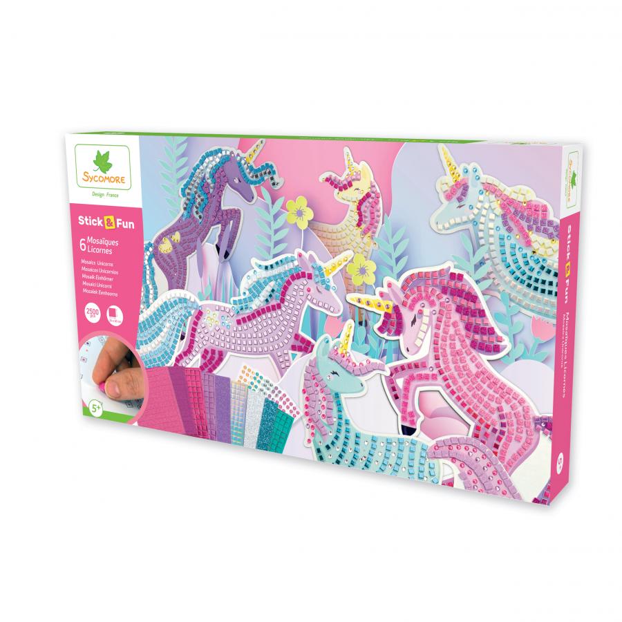 Sycomore Stick & Fun XXL Mozaïek Eenhoorns in de verpakking