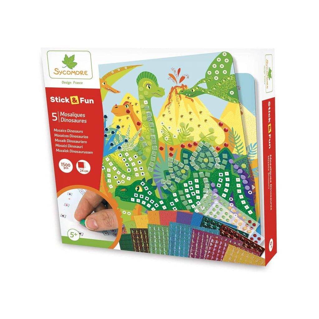 Sycomore Stick & Fun Mozaïek Dinosaurussen in de verpakking