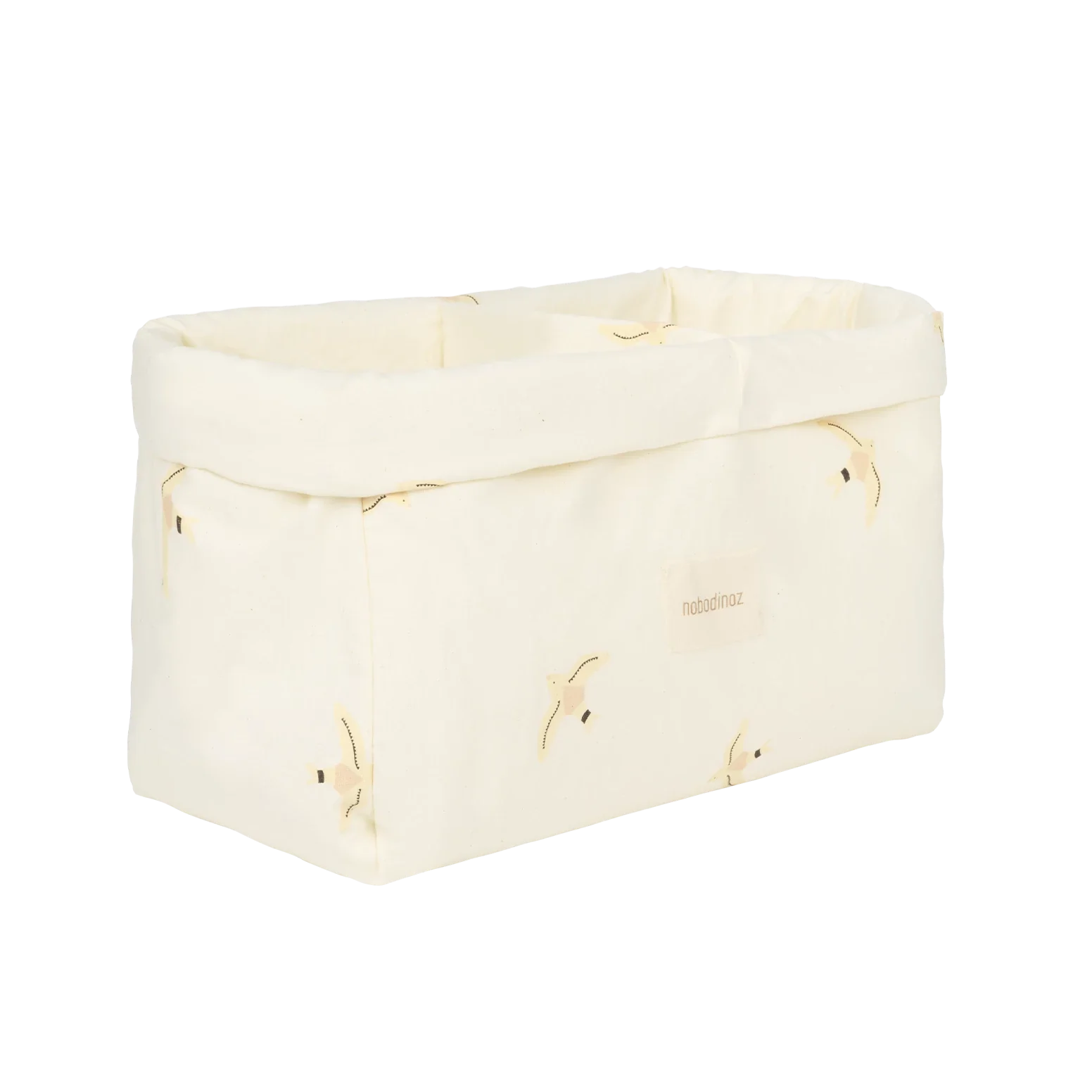 * Nobodinoz Stories Dubbele Opbergmand 30x20x15cm | Nude Haiku Birds Natural
