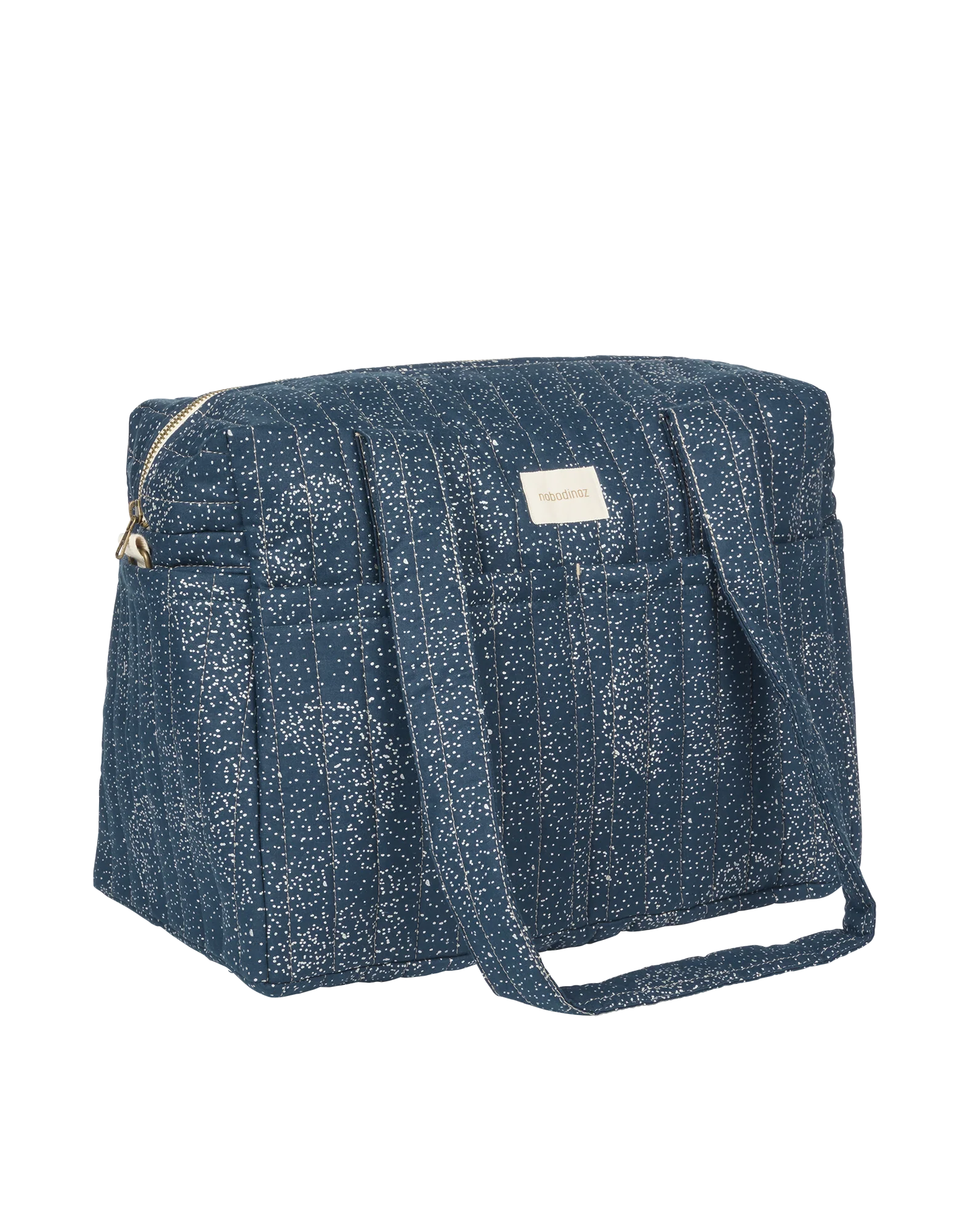 * Nobodinoz Stories Buggy Luiertas 40x30x25cm | Gold Bubble/ Night Blue