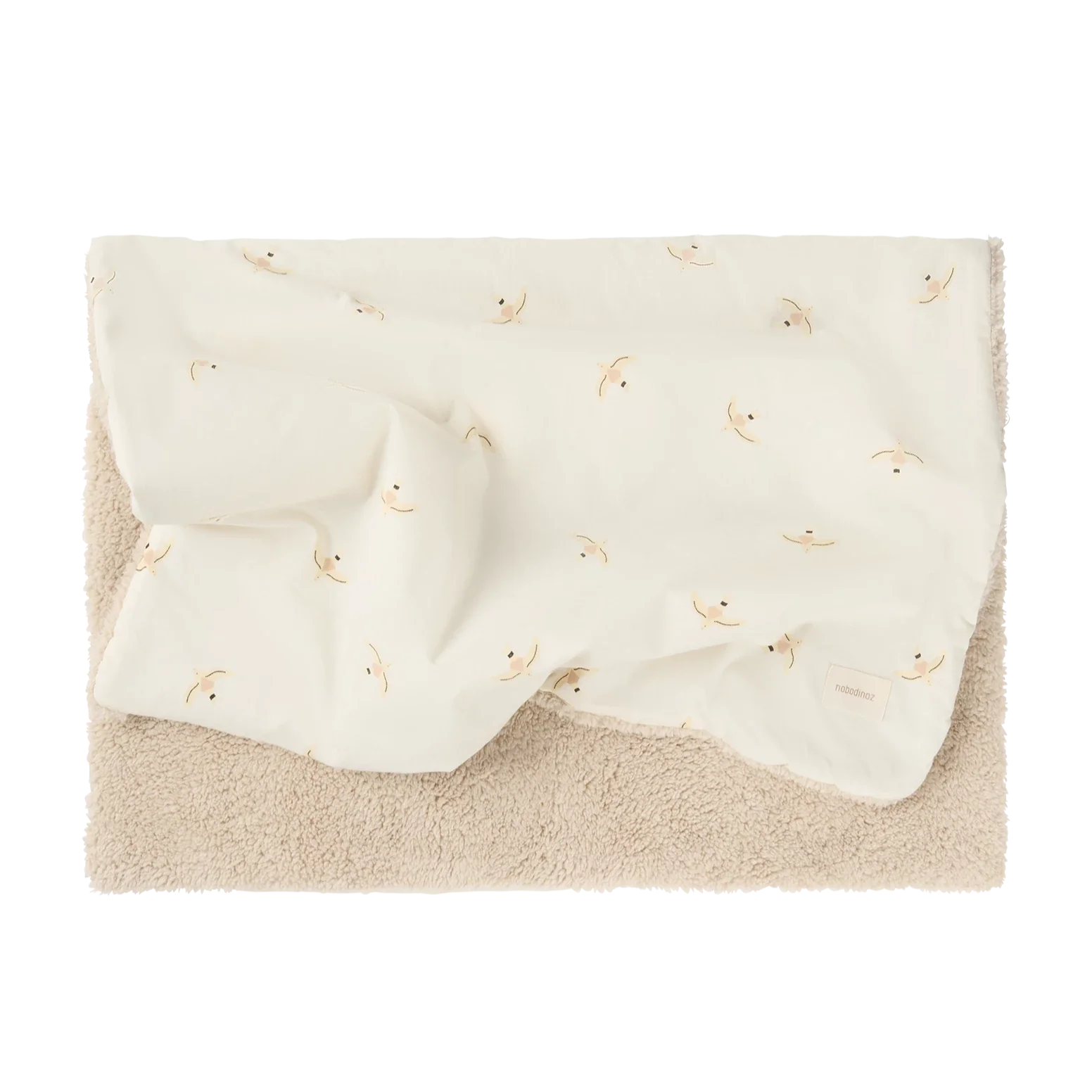 * Nobodinoz Stories Winter Newborn Deken 70x100cm | Nude Haiku Birds Natural