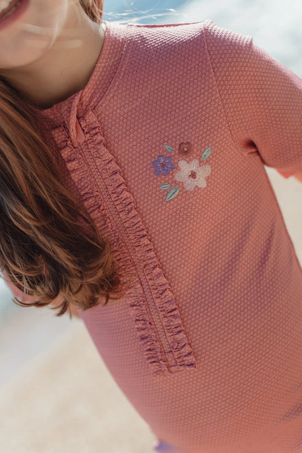 Little Dutch UV Zwempak Korte Mouwen | Dreamy Pink Sparkle