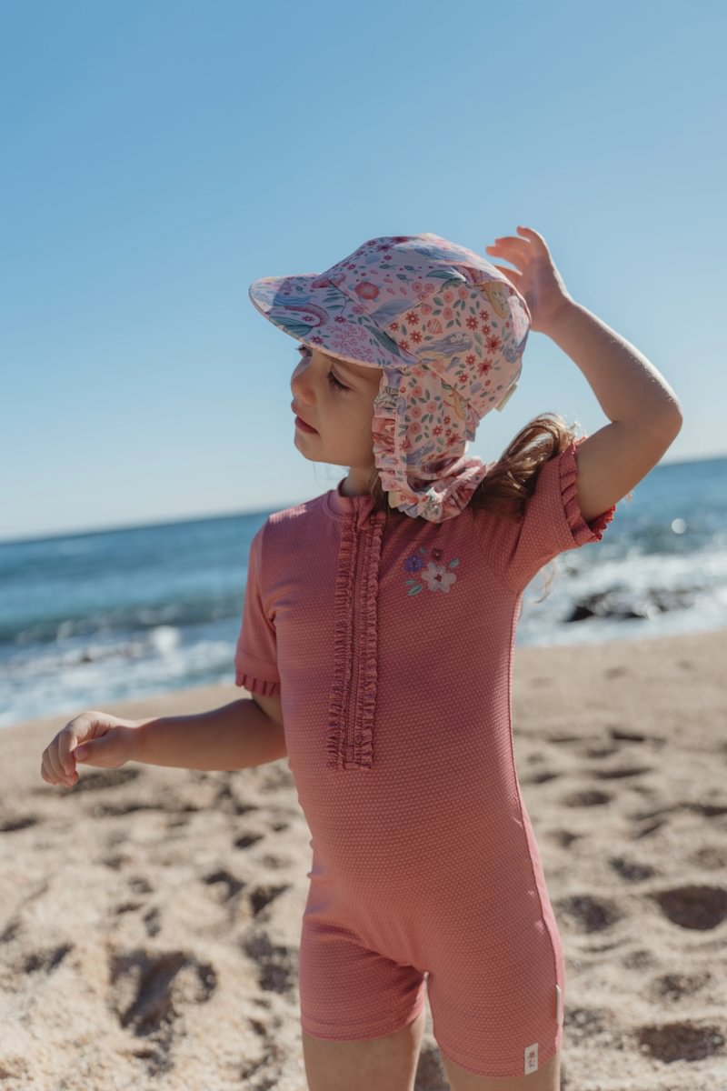 Little Dutch UV Zwempak Korte Mouwen | Dreamy Pink Sparkle