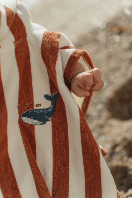Little Dutch Strandponcho | Ocean World Brown Stripe