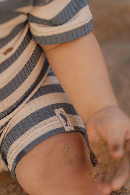 Little Dutch UV Zwempak Korte Mouwen | Ocean Blue Stripes