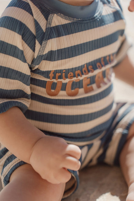 Little Dutch UV Zwempak Korte Mouwen | Ocean Blue Stripes