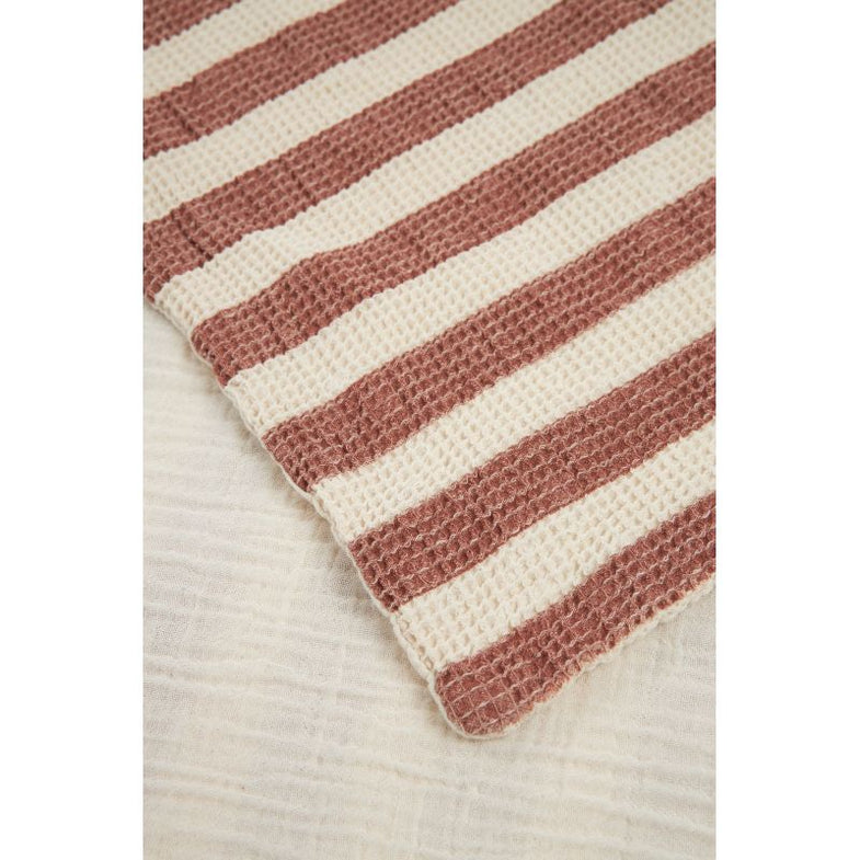 Nobodinoz Portofino Beach Towel Bag Strandhanddoek Met Tas | Rusty Red Stripes  *
