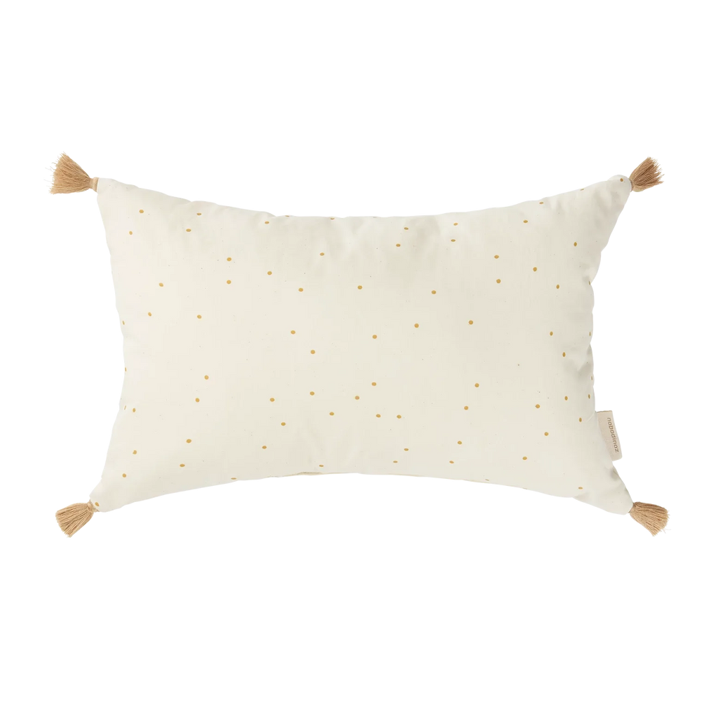 * Nobodinoz Stories Kussen Met Franjes 35x20cm | Honey Sweet Dots Natural