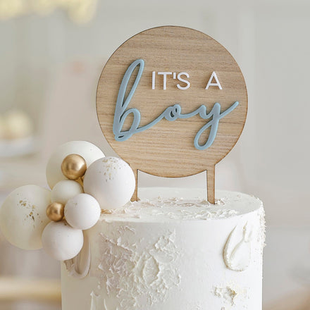 Ginger Ray Cake Topper - Houten It's a Boy